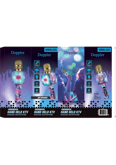 Doppler Stardust Karaoke Mikrofonu Ses Değiştirme Özellikli Işıklı