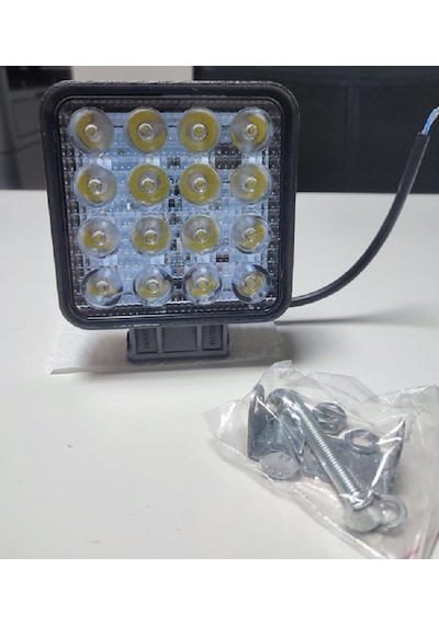 16 Ledli Projektör Kare Lamba COB Ledli Kalın Kasalı 12-110 Volt