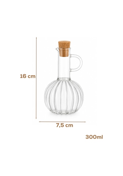 Porsima Lm-0010 Breze Mantar Kapaklı Borosilikat Cam Yağlık Sirkelik Yağdanlık 300ml