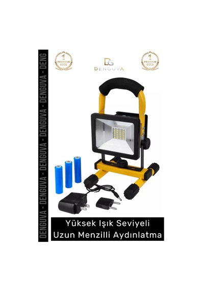 Projektör 30w Cob Led 2400 Lümen Ip44 Su Geçirmez Sos Modlu Taşınabilir Kamp Şarjlı Spot Lamba Proj
