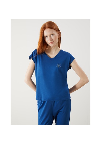 Lcw Dream Mavi V Yaka Modal Karışımlı Kadın Pijama Takımı