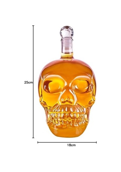 Ayrex Kuru Kafa Cam Şişe El Yapımı Kuru Kafa Sürahi Içki Şişesi 1000 Ml Diğer