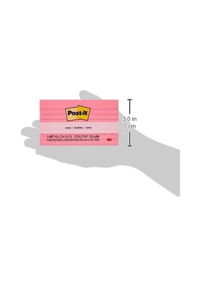 Ayrex Yapışkanlı Not Kağıtları Neon Renkler 76 X 127 Mm 5 Blok, Çok Renkli
