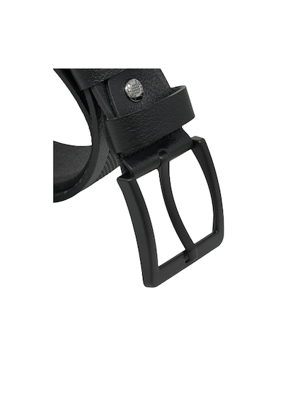 Süzer Deri 4.5 Cm. Spor Hakiki Deri Ortası Desenli Model Erkek Kemer Siyah Siyah