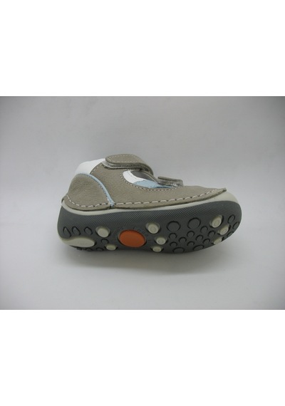 Angelokids Perlina 01102 Doğal Deri Ortopedik Ilk Adım Ayakkabısı 18-21 (422287985) Beyaz - Gri