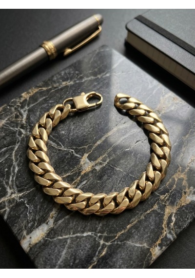 Erkek 12 Mm Çelik Bileklik Gold