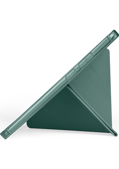Maks Technology Lenovo Tab One 8.7 Tb-305fu Kılıf Mkst Tri Folding Kalem Bölmeli Standlı Kılıf - Koyu Yeşil Tablet Kılıfı