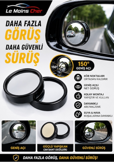 Toyota Rav4 Passion Oto Kör Nokta Aynası 2 Adet Yapıştırıcılı Geniş Açılı