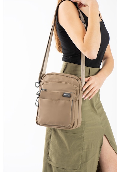 Özer-6022 Sanmorris Suya Dayanıklu Paraşüt Kumaş Çapraz Askılı Unisex Çapraz Askılı Omuz Çantası Haki