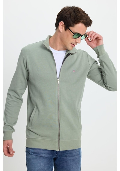 Tudors Erkek Slim Fit Dar Kesim Pamuklu Tam Fermuarlı Çift Cepli Dik Yaka Yeşil Sweatshirt Hırka-41893 Yeşil Tudors Erkek Slim Fit Dar Kesim Pamuklu Tam Fermuarlı Çift Cepli Dik Yaka Yeşil Sweatshirt Hırka-41893 Yeşil