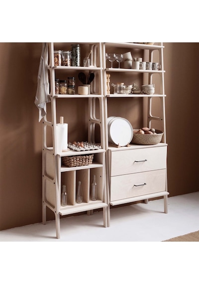 Woodesk Pierre, Ahşap Kitaplık Ve Raf Ünitesi, Natural Renk
