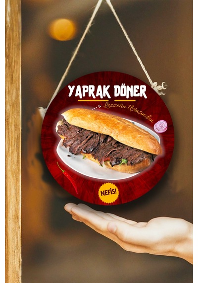 Et Döner Salonu Için Tek Taraflı Karşılama Tabelası, Döner Dükkanı Kapı Duvar Tablo Pano Süs Dekoru