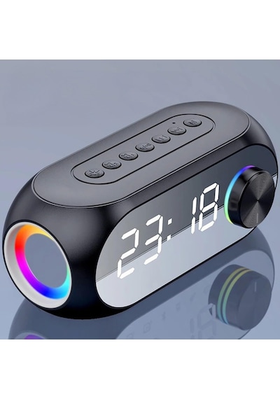 Bluetooth S8 Rgb Led Işıklı Dijital Saat Alarm Şarjlı Hoparlör Mp3 Fm Radyo Çok Fonksiyonlu Speaker
