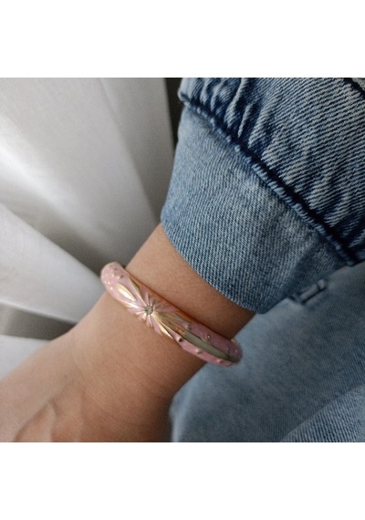Lente Aksesuar Gold Kaplama Mineli Papatya Desenli Kelepçe, Vintage Tek Taşlı Pembe Kadın Bileklik Çok Renkli Lente Aksesuar Gold Kaplama Mineli Papatya Desenli Kelepçe, Vintage Tek Taşlı Pembe Kadın Bileklik Çok Renkli