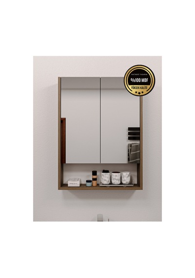 Lotus Banyo Dolabı Aynalı Raflı Kapaklı 7001