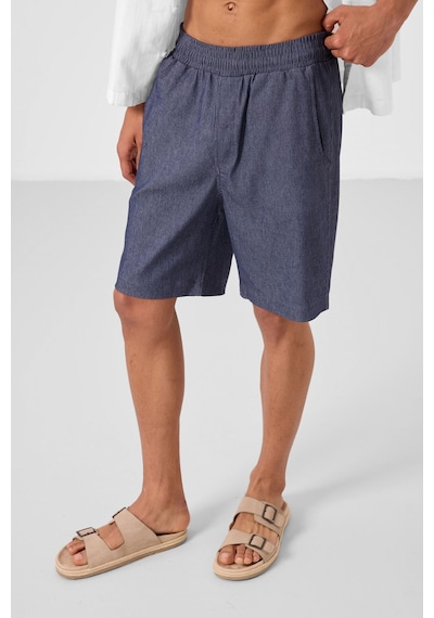 Tommylife Kot Lacivert Standart Fit Dokuma Hafif Esnek Chino Erkek Şort - 81289 Kot Laci