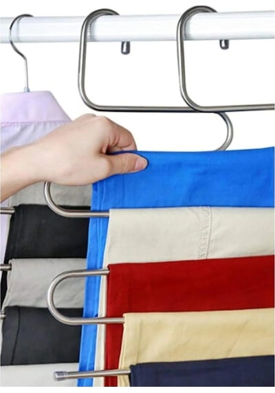 5 Katlı Pantolon, Eşarp, Fular Askısı 5'li Dolap Askısı 2 Adet Metal Beyaz Diğer