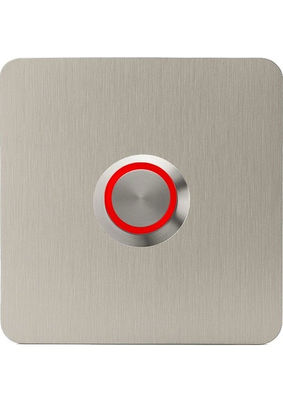 Lockway Z403k Paslanmaz 304 Kare Zil Butonu 70x70mm Kırmızı Led