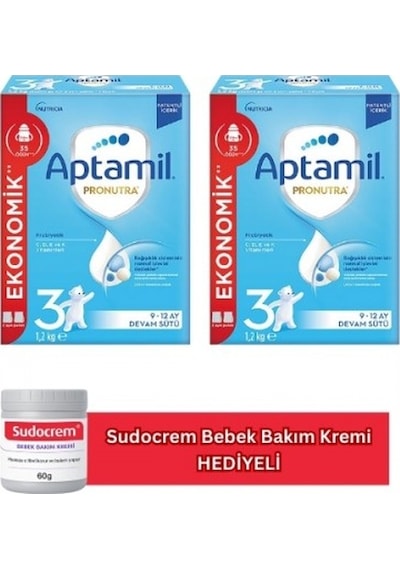 Aptamil 3 Pronutra Devam Sütü 1200 G x 2 Adet + Sudocrem PKT.APTAMIL.088