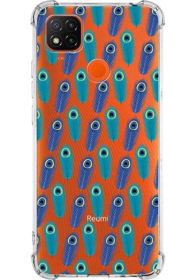 Prinrify Xiaomi Redmi 9c Uyumlu Nazar Boncuğu 4 Baskılı Şeffaf Köşe Korumalı Antişok Kılıf