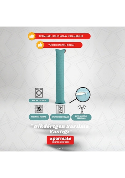 Xpermate Sarılma Yastığı, Bacak Arası Yastığı Dikdörtgen Açıkmavi