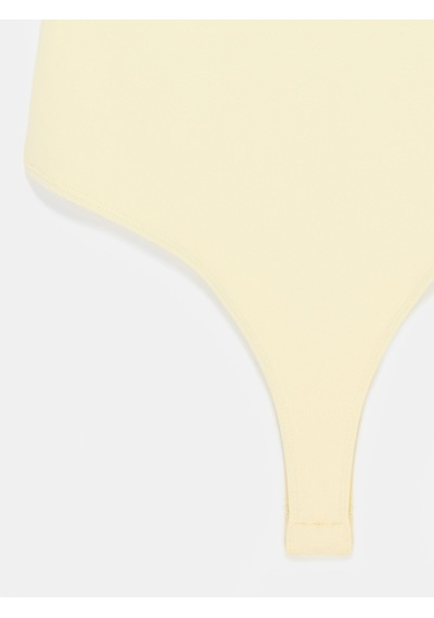 Dilvin 21231 Halter Yaka Bodysuit-açık Sarı
