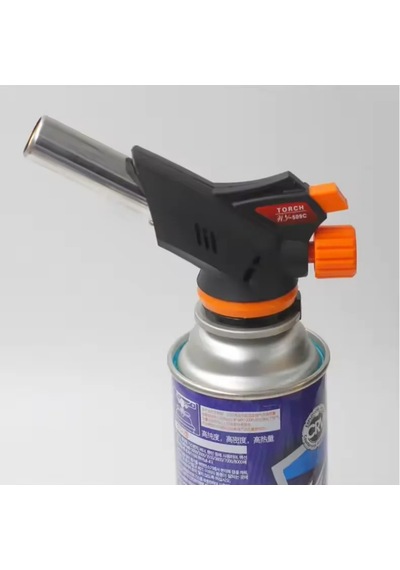 Pürmüz Alev Başlığı 1300 C Ayarlanabilir Alev Gaz Kartuş Uyumlu 100 Gr Siyah