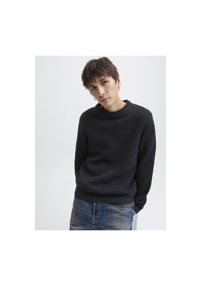 Jack & Jones Jjedover Knıt Crew Neck Sn Siyah