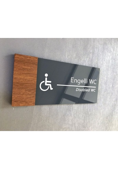 Wooden Serisi Engelli Wc Yönlendirme Levhası