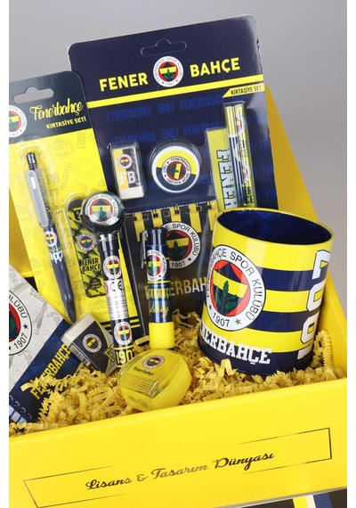 Dekomus İle Lisanslı Fenerbahçe Özel Kutulu Premıum 19 Parça Kırtasiye Seti Siyah