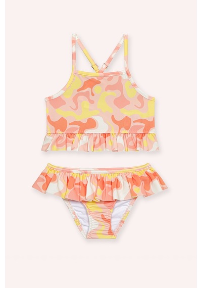 Panço Sand Mother Kız Bebek Desenli Turuncu Bikini