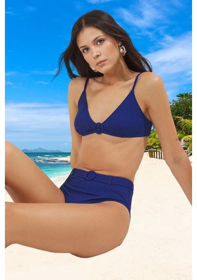 Ersefa Tasarım Bikini Takımı Yaz Koleksiyonu Şık Detaylı Hızlı Kuruyan U Lacivert