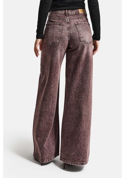 Itsbasic Kadın Koyu Kot Rengi Hera 4s6-157 Palazzo Fit Orta Bel Denim Jean