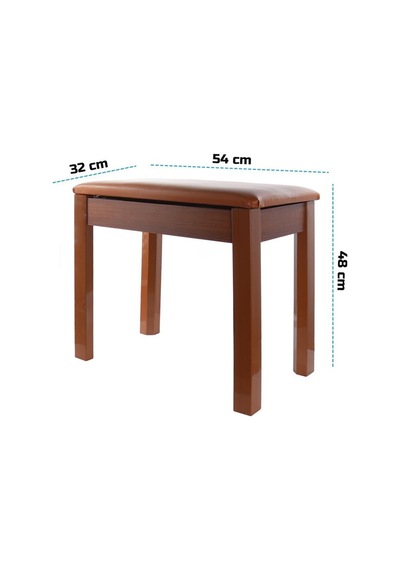 Midex Tbx-144or Üst Kalite Piyano Taburesi Gizli Bölmeli Turuncu Renk 32x54x48