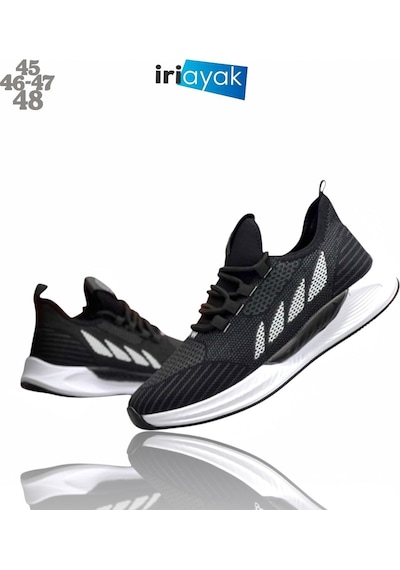 İriayak Büyük Numara 46-48 / Erkek Rahat Kalıp / Erkek Spor Günlük Kullanıma Uygun Siyah - Beyaz