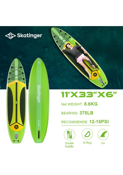 Plans Yeşil Stand Up Paddle Board 335x84x15 Cm Ölçülerinde Şişme Sörf Tahtası Full Set