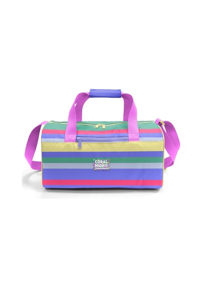 Coral High Milka Gri Sarı Çizgi Desenli Spor Çantası 27543 124-Pembe