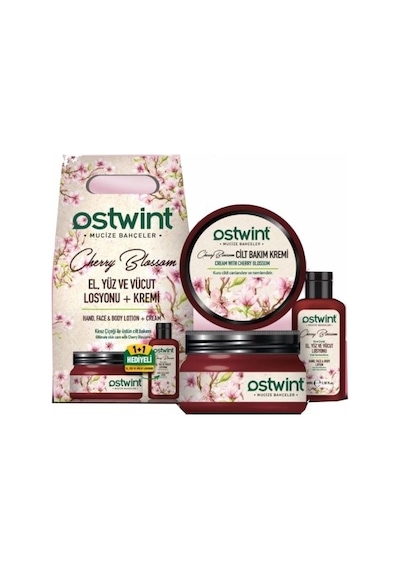 Ostwint Kiraz Çiçeği El Yüz ve Vücut Losyonu 100 ML + Kiraz Çiçeği Cilt Bakım Kremi 300 ML