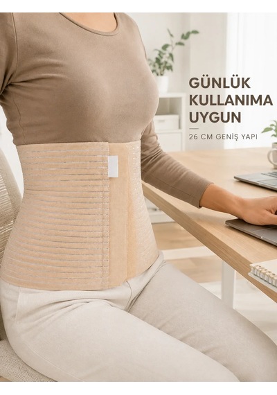 Veraura Lifestyle 26 Cm Karın Korsesi 4 Kademeli Ayarlanabilir Abdominal Bel Destek Korsesi Standart