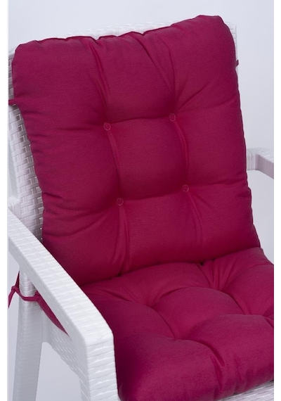 Altınpamuk Neva Pofidik Arkalıklı Özel Dikişli Bağcıklı Sandalye Minderi 44x94 CM Fuşya