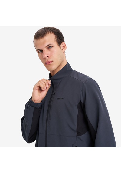 Lescon Gri Erkek Fermuarlı Sweatshirt 26n-1170