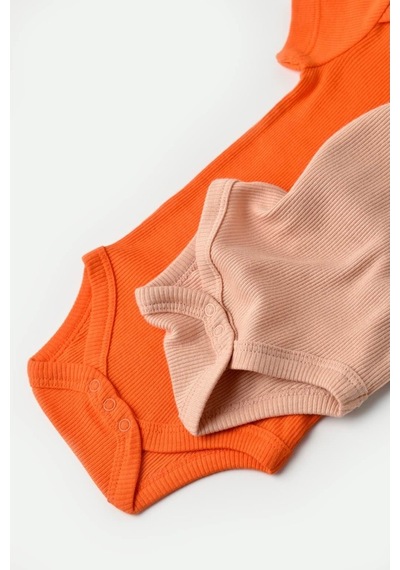 Rebebe Babycosy Modal 2 Li Kısa Kollu Bebek Badi - Bebek Body - Csym1121 (544646200) Turuncu
