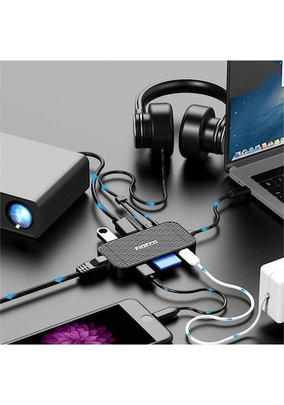 Fideco Type C To 4K Hdmi Gigabit Ethernet Usb 3.0 Hub 9 In 1 (519128014)