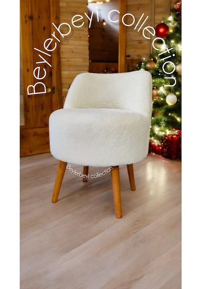 Mini Berjer, Kırık Beyaz Renkli , Dekoratif Berjer, Makyaj Mini Berjer, Dekoratif Berjer, Puf Bench Beyazıt