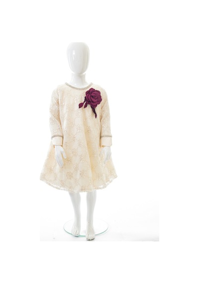 Xo Kids Kız Çocuk Elbise 3-7 Yaş 613 Ekru