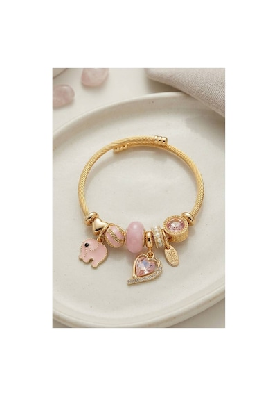 Ve Fil Model Pembe Charmlı Bileklik Tj-bb8748 Evimdeyokyok