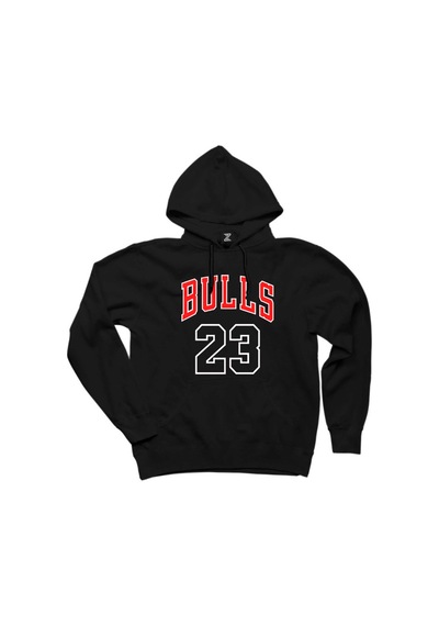 Chicago Bulls 23 Siyah Kapşonlu Sweat Siyah