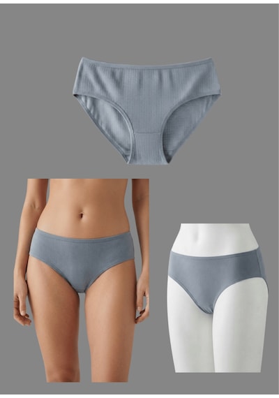 Nacar Store Kadın 3'lü Siyah-beyaz-gri Pamuklu Bikini Külot Seti
