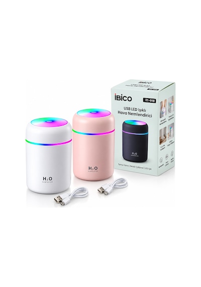 Mini Usb Hava Nemlendirici 300ml - Işıklı Taşınabilir Aroma Difüzör Çok Renkli