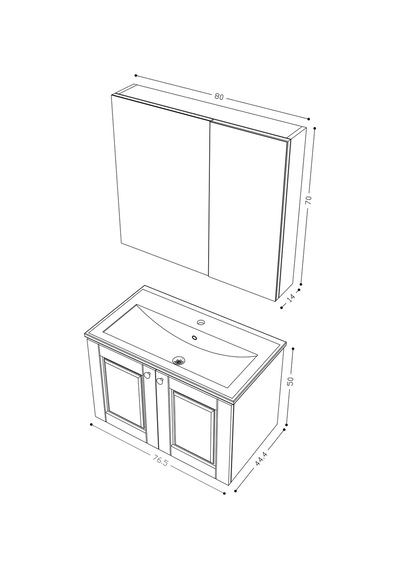 Teta Home Aldera 80 Cm Mdf Gövde Membran Kapak Banyo Dolabı Seti Antrasit - Beyaz Teta Home Aldera 80 Cm Mdf Gövde Membran Kapak Banyo Dolabı Seti Antrasit - Beyaz
